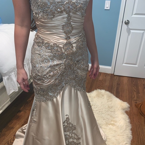 Claire's Collection Champagne Gown/Pageant Wedding - Picture 3 of 8